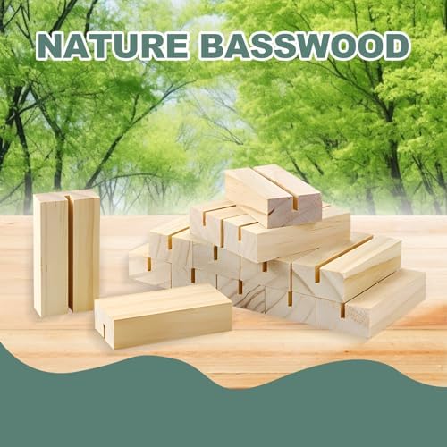 15 pcs Wood Table Number Holders,Wooden Place Card Holders
