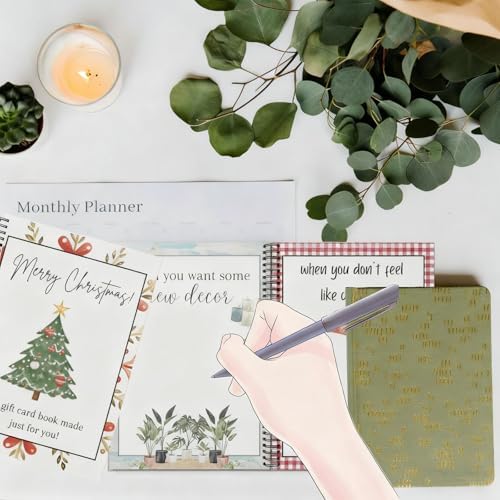 Christmas Stocking Stuffer Christ-mas Gift Card Book for Adults, Merry Christmas Gift Cards, 5x7 Color Spiral Bound Card Book- Surprises On Every Page, DIY Personalized Xmas Gifts for Family, Friends, Students