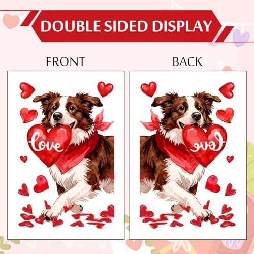 JarThenaAMCS Valentine's Day Window Clings Window Stickers Love Heart Dog Double-Sided Glass Decals for Wedding Anniversary Home Office Classroom Party Wall Decor, 9 Sheets