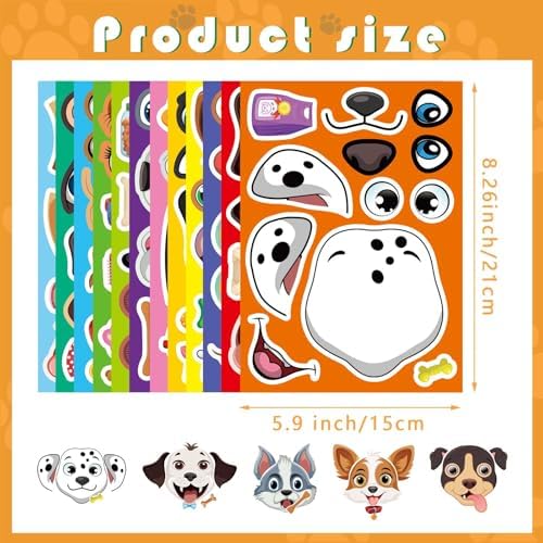 Make a Face Stickers, Make Your Own Dog Stickers for Kids, Animal Sticker