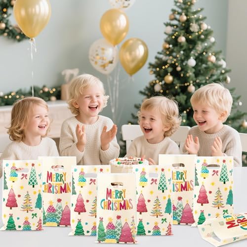 Haooryx Merry Charistmas Tree Party Favor Bag Xmas Gift Wrapping Decoration