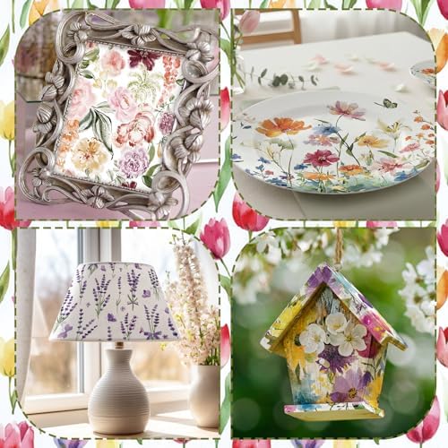 Gueevin 45 Pack Floral Decoupage Napkins Botanical Craft Paper for DIY