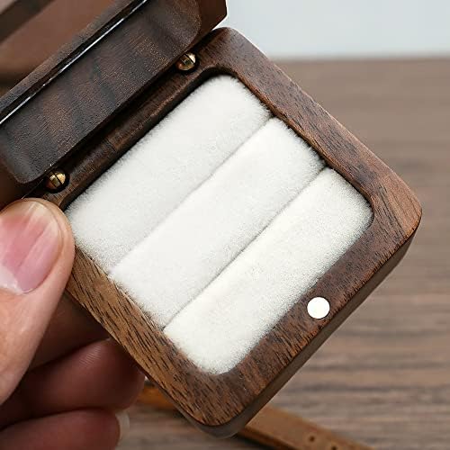 molchagar We Do Wooden Wedding Ring Box for 2 Rings, Engraved Mr & Mrs Double Ring Holder for Wedding Ceremony Ring Bearer Box Anniversary Birthday Gift Ideas