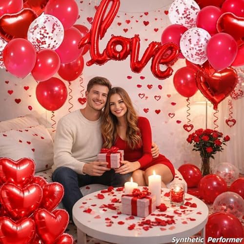 Red Heart Balloon Decoration Kit