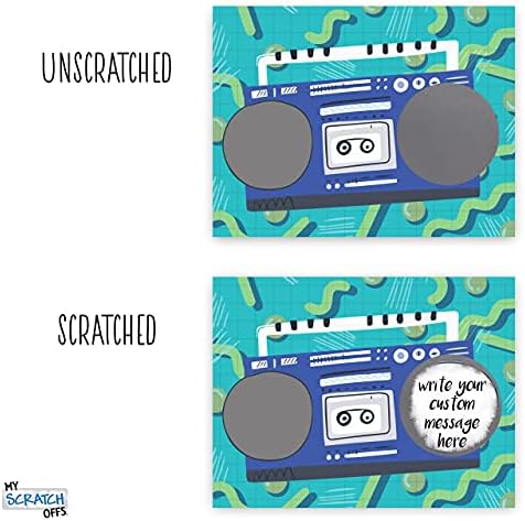 Make Your Own DIY Scratch Off ScratchNotes 20 Pack 3x4 Note Cards & Stickers 90s Boom Box