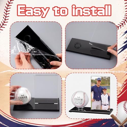Colingmill Baseball Gifts for Coach Picture Frame and Baseball Display Case Set Ball and Card Holder for Coach Teacher