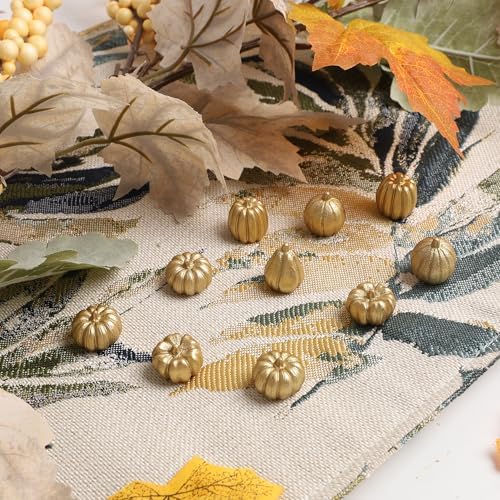 winemana 80Pcs Mini Pumpkins for Crafts, Fall Decorations for Home, Gold