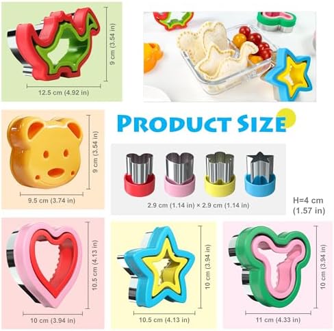 Sandwich Cutter and Sealer, Sandwich Cutter for Kids 5 PCS（BIG）, Decruster Sandwich Maker, Great for Lunchbox and Bento Box - Boys and Girls Kids Lunch