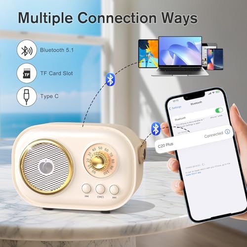 Mini Karaoke Machine,White Elephant Gifts,Stocking Stuffers for Teen,Christmas Gifts for 3-12+ Years Old, Portable Bluetooth Speaker with Wireless Microphone for Kids Boys Girls-Beige