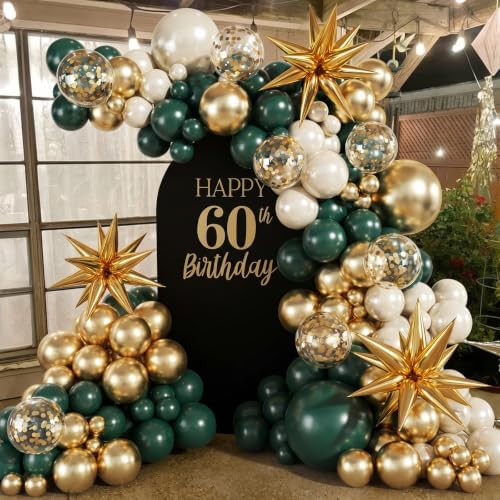 Emerald Green Gold Balloons Arch Kit for Wedding Birthday Party Decor