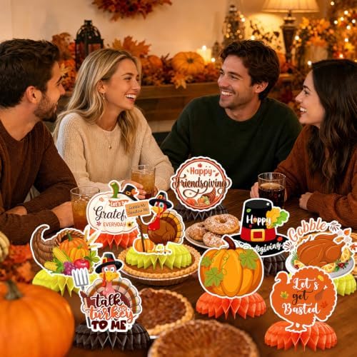 JULMELON 8 Pcs Friendsgiving Centerpieces Thanksgiving Table Decorations