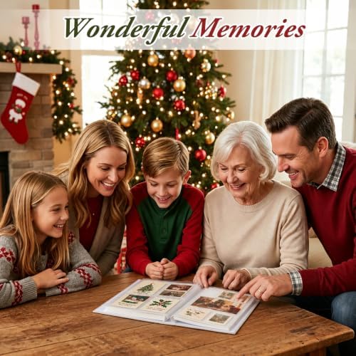 Spiareal Greeting Card Binder Album 6x8,Cream,Family Christmas