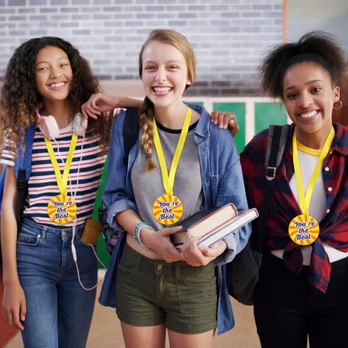 AmazingSpark 60 Pcs You're the Best Award Medals, 2 Inch Rubber Medals Bulk Winner Encourage Team Participation for Kids Adults Trophy Award Prize Gift Competitions Graduation Party