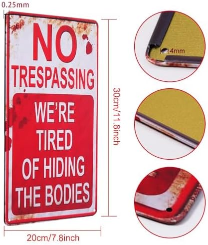Halloween Decoration Retro Metal Signs 2 Pack for Outdoor Yard