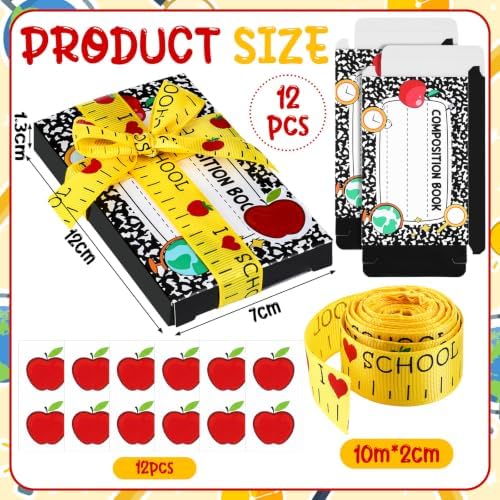 Lineshading 12 Pcs Back to School Teacher Gift Card Box Holder,Notebook