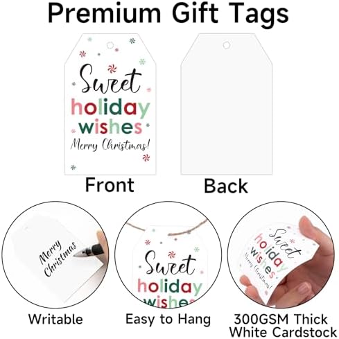 joycraft 50Pcs Christmas Gift Tags, Merry Christmas Tags with String
