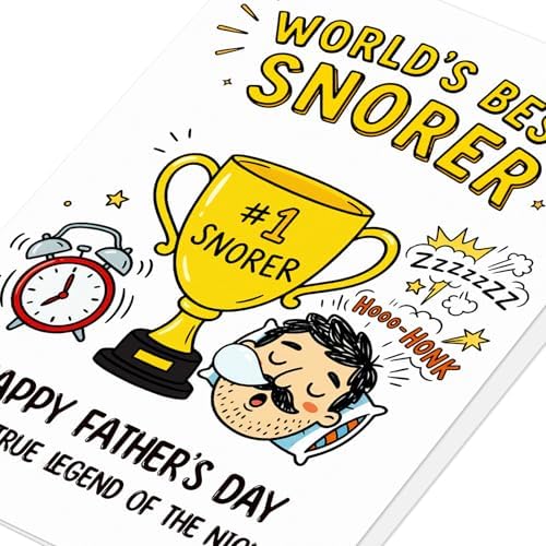 D4DREAM Funny Fathers Day Card from Kids Daughter Son - World's Best Snorer