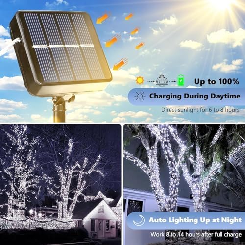 Joomer Solar Fairy Lights, 4Pack Total 104FT 320LED String Lights, White