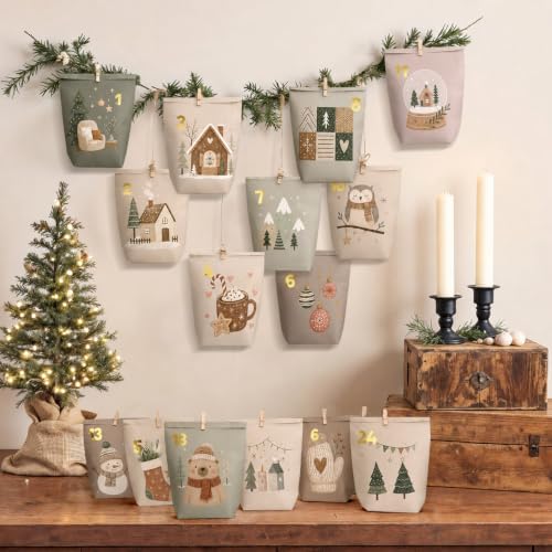 Yinsun Advent Calendar 2026, 24 Christmas Empty Calendars to Fill