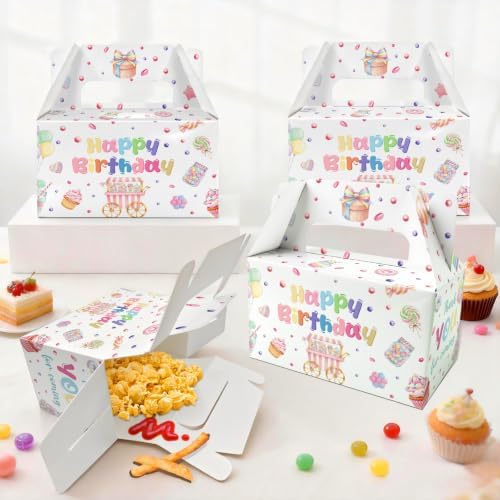 BGFMVS 12 Pcs Happy Birthday Candy Sweet Party Favor Boxes Girls Goodie Box