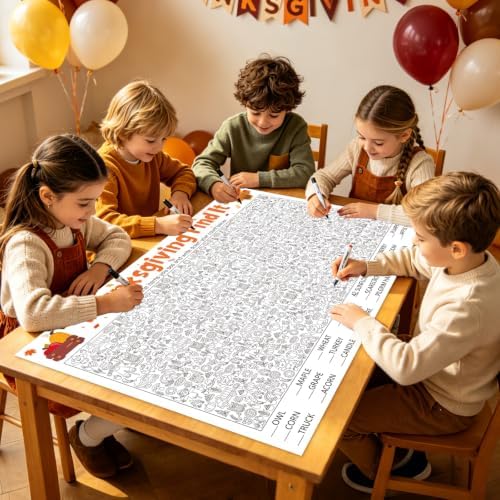 Giant Thanksgiving Word Pattern Find It Game for Family Office Large Group