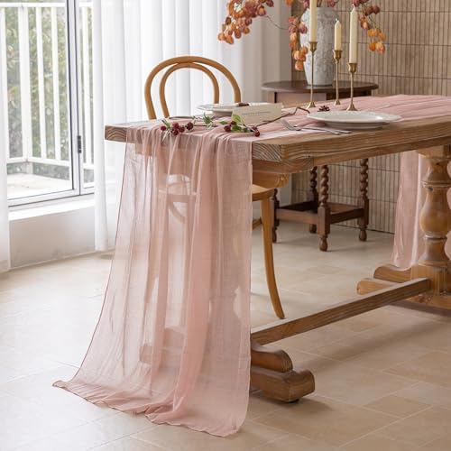 Dusty Pink Cheesecloth Table Runner 120 Inches Fall Party Home Decorations