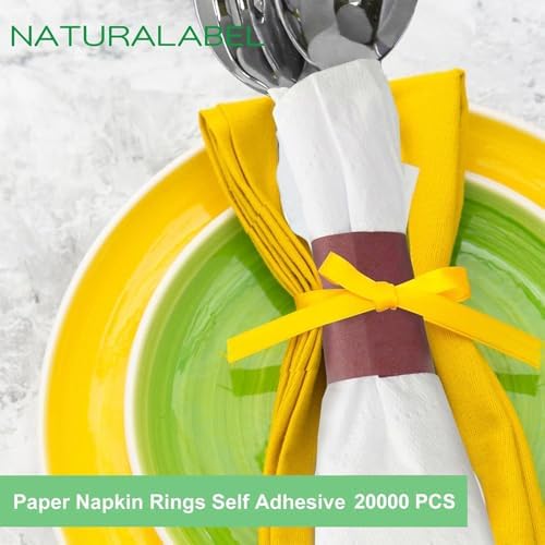 NATURALABEL Self-Adhesive Napkin Bands, Bulk Pack of 20,000, Burgundy