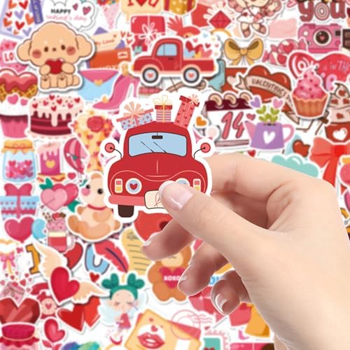 Valentines Stickers - 100 PCS Heart Rose Stickers for Kids | Valentines Day Gifts Crafts Activities Party Favors Supplies Decorations for School Classroom