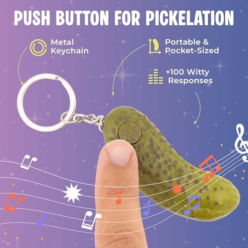 Tiny Mystic Pickle Keychain (3 Inch) | Magic Teller | 100 Witty Responses