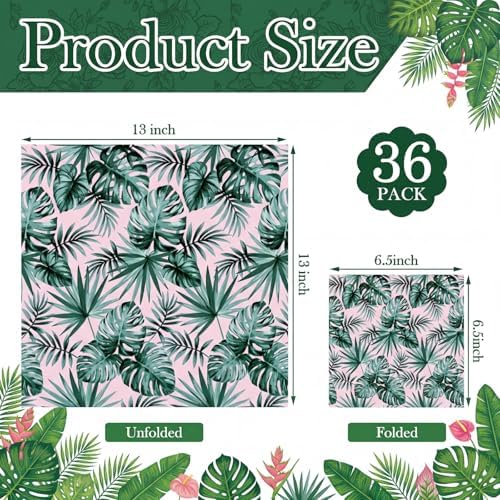Yexiya 36 Sheet 12 Style Preppy Tropical Theme Paper Napkins for Decoupage