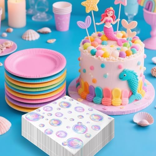 Bubbles Paper Napkins - 50Pcs, 2Ply, 6.5 × 6.5 Inches