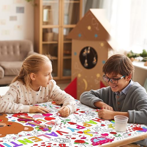 SPERINGEEN Valentines Tablecloth Decorations, Valentines Crafts for Kids