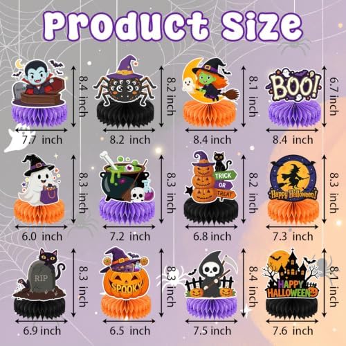 Halloween Party Decorations-12Pcs Halloween Honeycomb Centerpieces