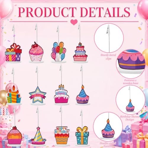 RattanView 24 Pcs Birthday Photo Holders for Centerpieces 5.5" Table Number