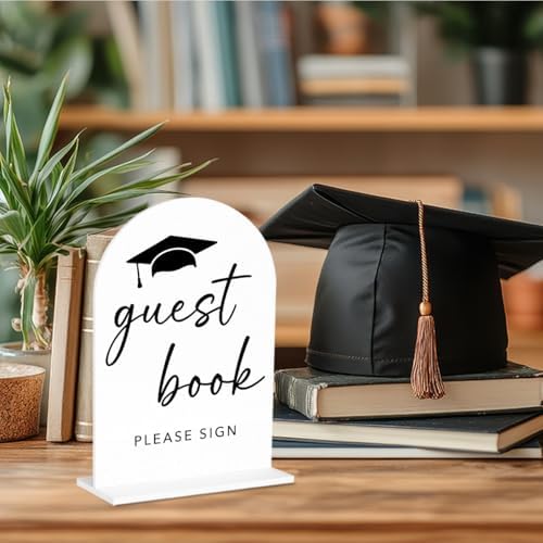Graduation Guest Book Sign Welcome to Graduation Party Signs for Ceremony and Reception Acrylic Arch Table Sign for Hign Middle School College Grad Party Decor4107