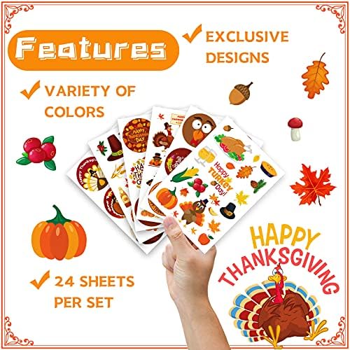 Thanksgiving Stickers for Kids, Fall Stickers Thanksgiving Turkey Stickers