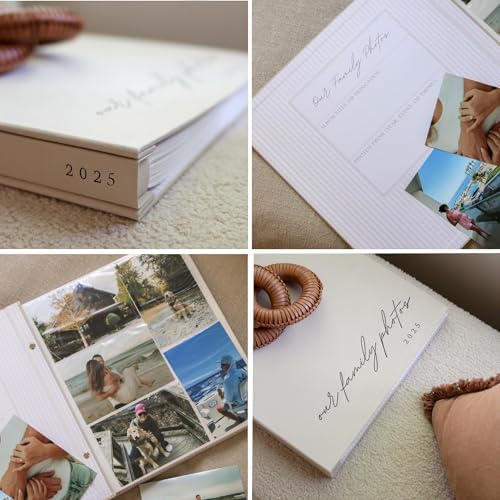 Family Photo Album 4x6 Pictures & Custom 2025 Year Large Linen Picture Book