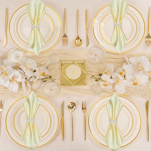 Meplait Napkin Rings Set of 6, Boho Napkins Holders Ring for Table, White