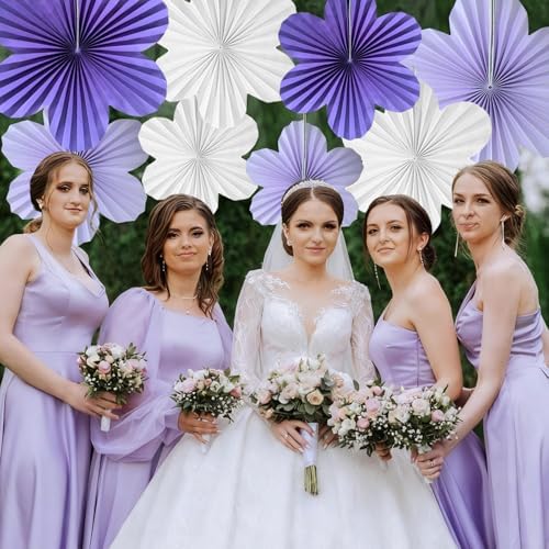 Purple Party Decorations Purple White Paper Flowers Decorations for Wall