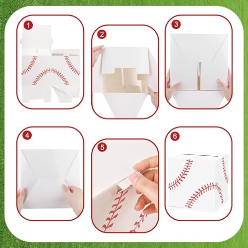 Hxezoc Baseball Card Box Sports Party Favors Post Box Cardboard Receiving Money Holder for Baseball Theme Wedding Reception, Baby Showers, Anniversary, Birthday Party, Table Centerpiece Decorations