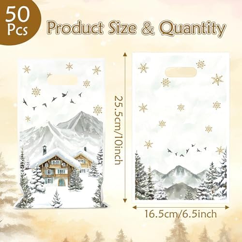 Haooryx Winter Camping Party Favor Bags Adventure Candy Treat Bag Gift Wrap