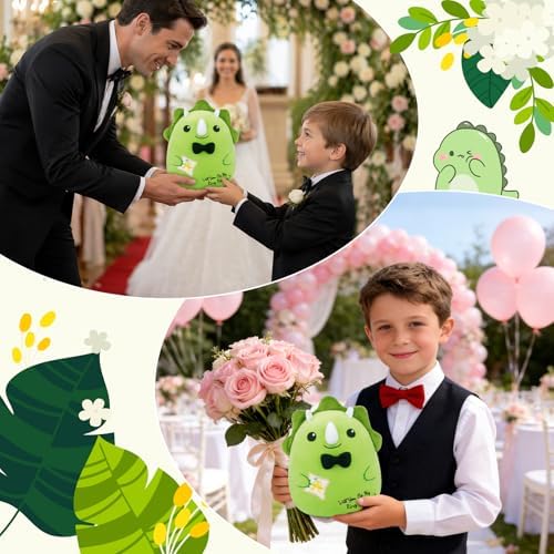 Ring Bearer Triceratops Stuffed Animal - Will You Be My Ring Bearer
