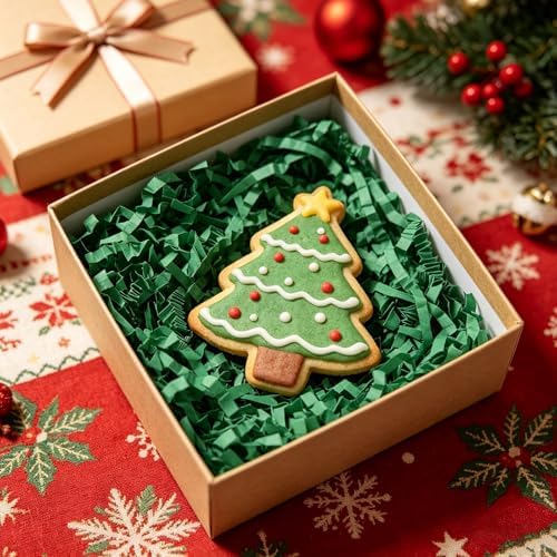 Zankubom 10 LB Dark Green-1 Crinkle Cut Paper Shred Filler Great for Gift Wrapping, Basket Fillers, Birthday, Gift Wrapping, Anniversary, Halloween Thanksgiving Christmas Party Decor Filling Supplies