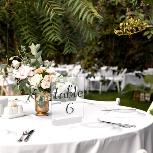 Blosssound 12 Pcs Wood Place Card Holder, White, 4.61 x 1.1 x 1 Inches