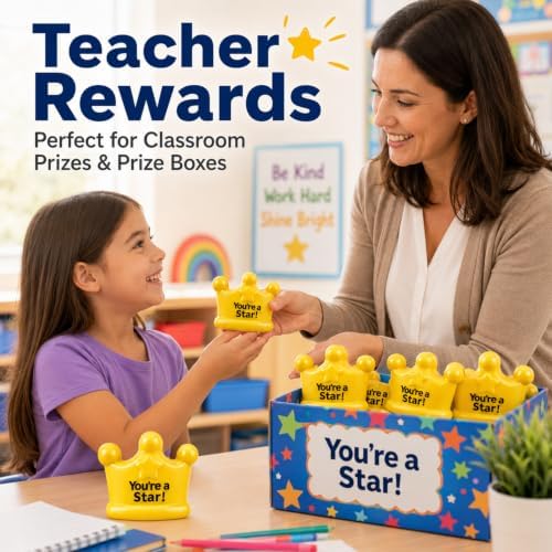 12 Pack You’re a Star Squishy Toys Bulk for Kids, Classroom Prize Rewards, Goodie Bag Stuffers, Treasure Box Toys, Carnival Game Prizes, Party Favors & Kids Rewards (Crown)
