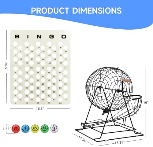 GSE Professional Bingo Game Set for Adults Large Groups, (Black Cage)