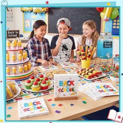 Natnarr 50 Pcs Back To School Napkins, 6.5 Inch First Day of School Napkins