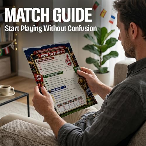 Soccer Bingo Game 24 Players - 2026 Soccer Watch Party, 470 Chips