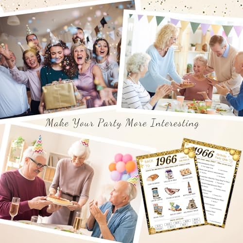 30Pcs 60th Birthday Game Cards, 1966 Quiz & Guess the Price Game