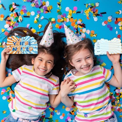 Blue Cartoon Dog Birthday Invitations for Boys Party Invites with Envelopes